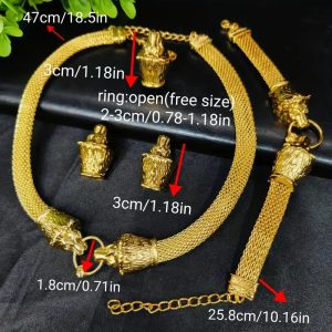 ALTIN KAPLAMA LEOPAR TASARIM SET - Görsel 4